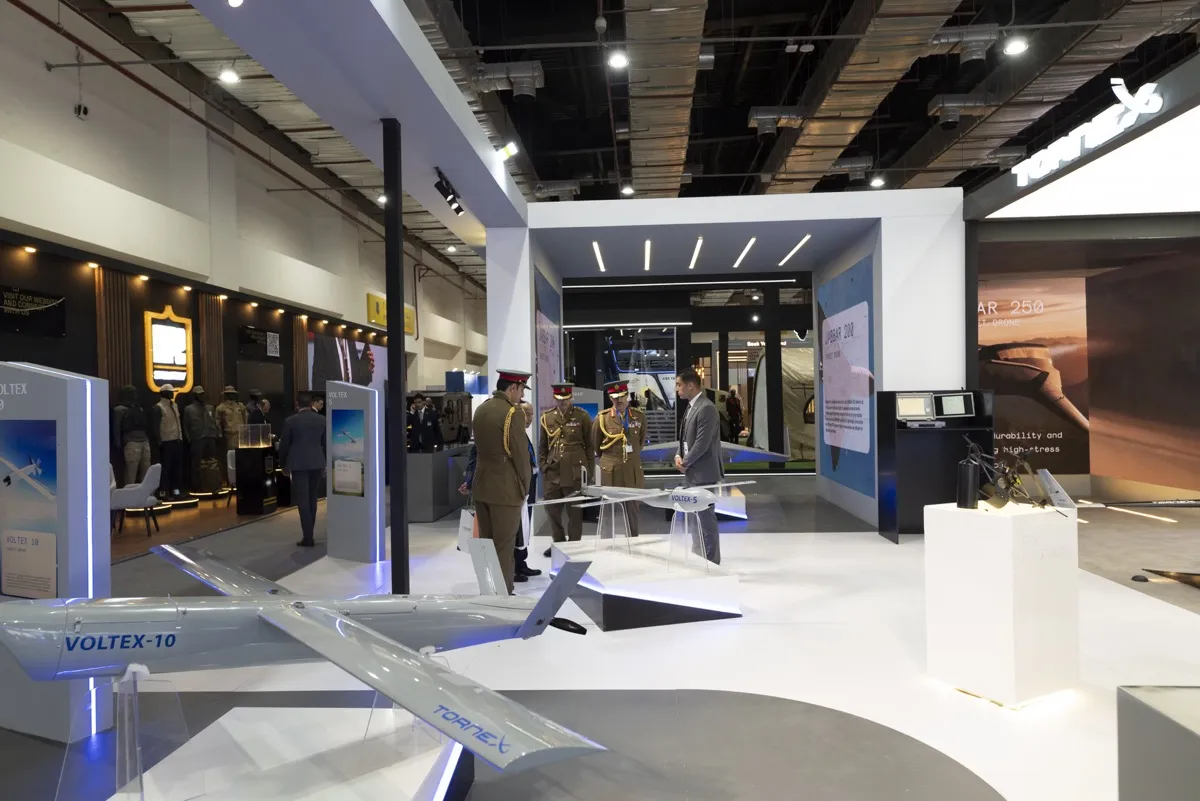 UAV Systems exhibition stand at Defence Exhibition