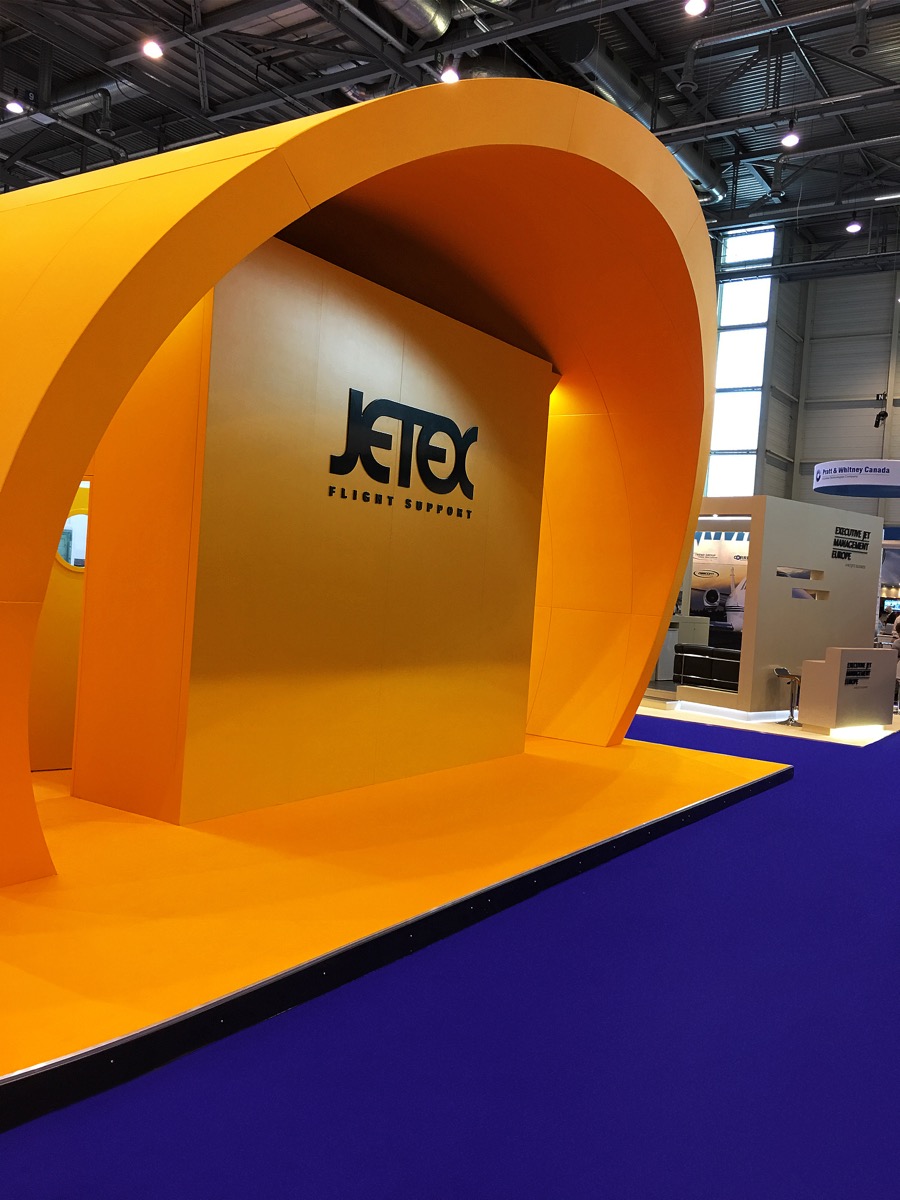 Jetex Entrance exhibition stand at EBACE Geneva