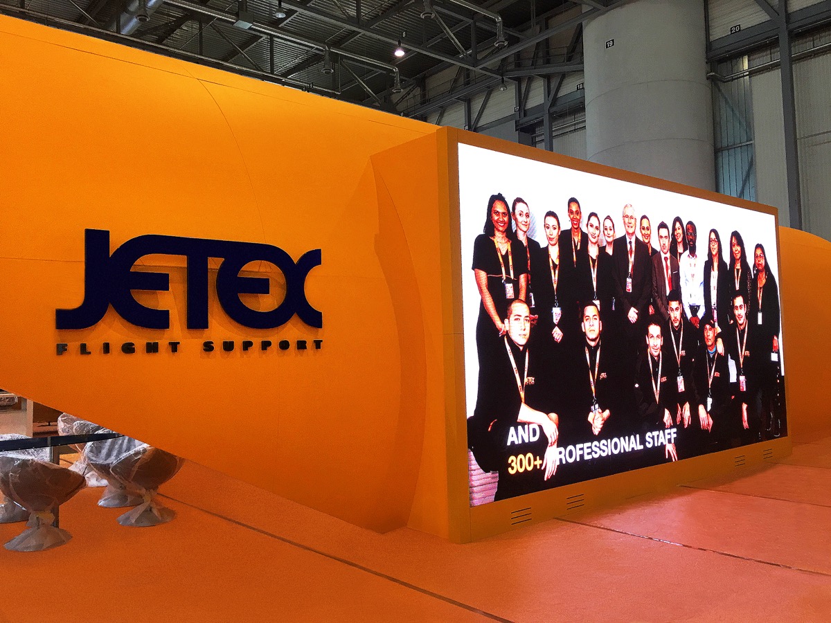 Jetex LED Wall exhibition stand at Aviation Expo