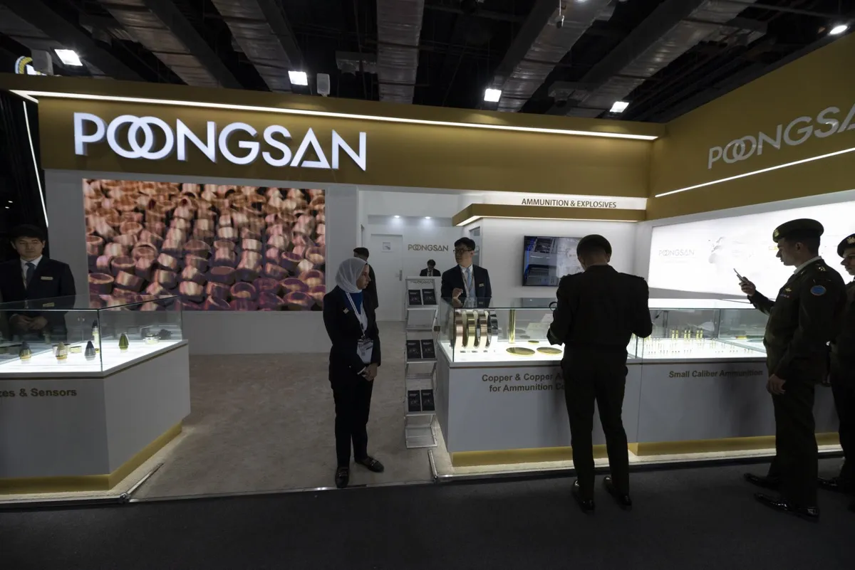 Poongsan exhibition stand at Defence Exhibition