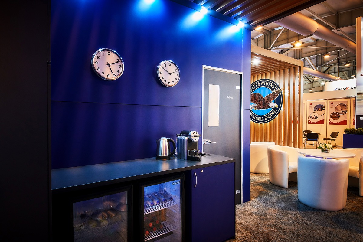 Pratt & Whitney Lounge exhibition stand at Aviation Expo