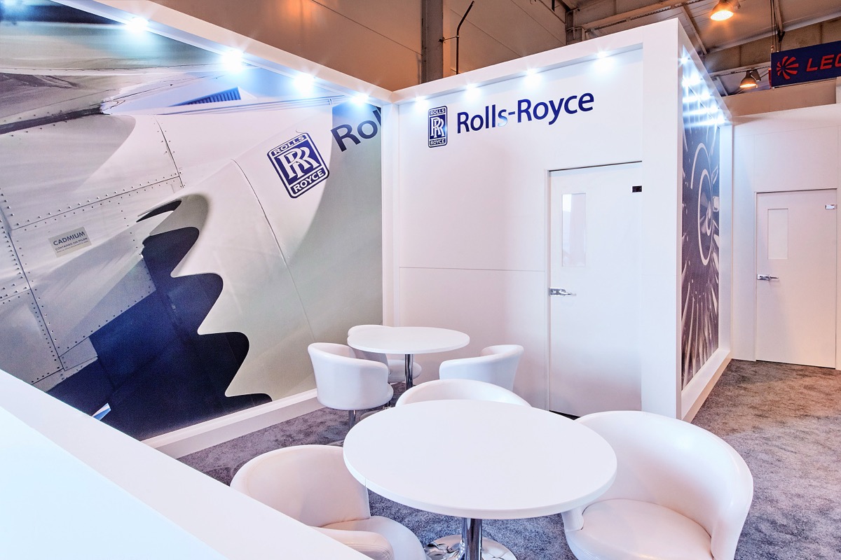 Rolls-Royce Meeting Area exhibition stand at Aviation Expo
