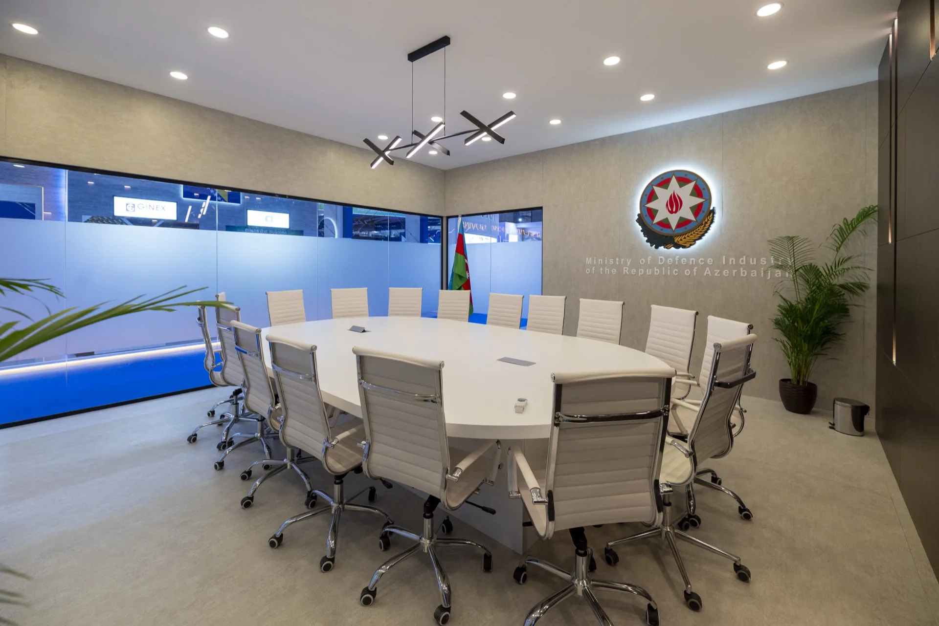 Azersilah VIP boardroom interior with Ministry crest