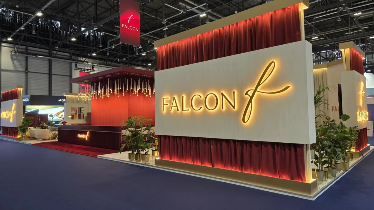 Falcon exhibition stand